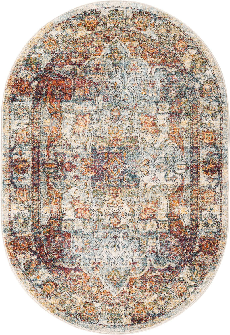 Savannah Soiree Collection Area Rug - Everglade (Ivory) Oval Ivory lifestyle 17