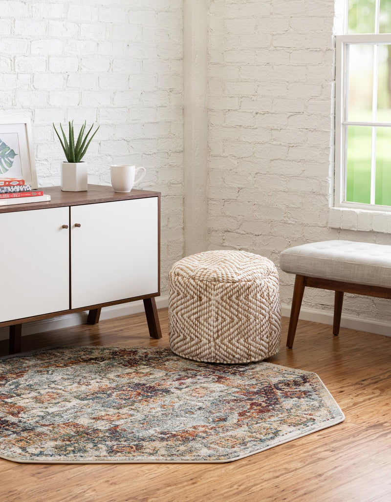 Savannah Soiree Collection Area Rug - Everglade (Ivory) Octagon Ivory lifestyle 28