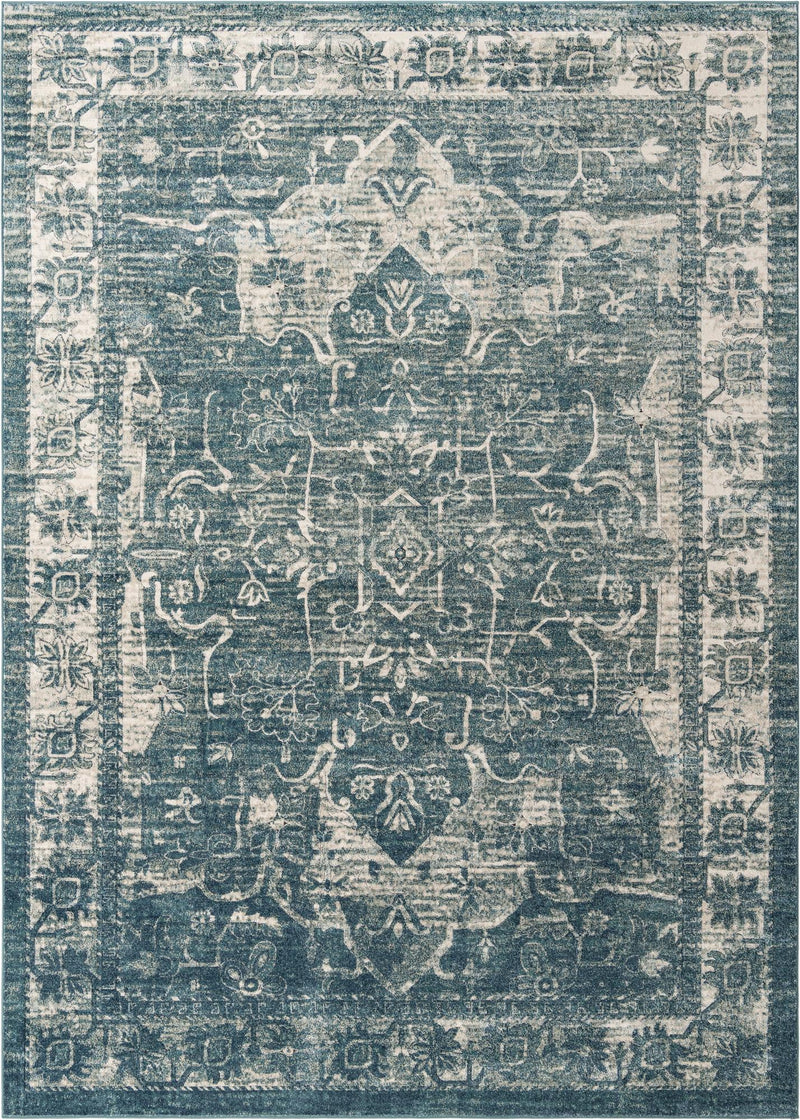 Savannah Soiree Collection Area Rug - Everglade (Blue) Rectangle Blue Main