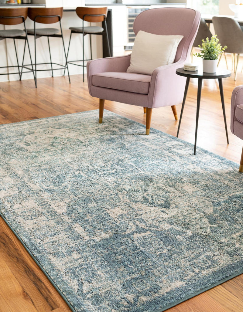 Savannah Soiree Collection Area Rug - Everglade (Blue) Rectangle Blue lifestyle 4