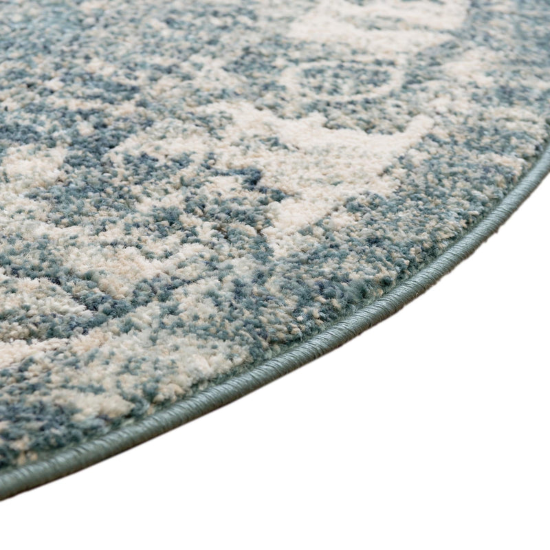 Savannah Soiree Collection Area Rug - Everglade (Blue) Oval Blue lifestyle 37