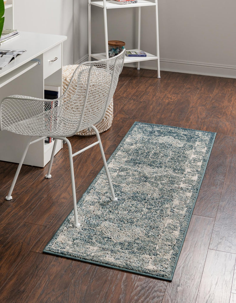 Savannah Soiree Collection Area Rug - Everglade (Blue) Runner Blue lifestyle 24