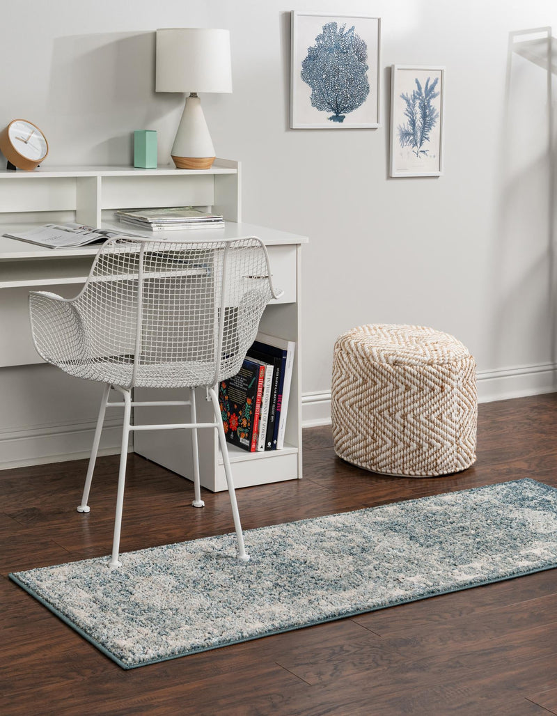 Savannah Soiree Collection Area Rug - Everglade (Blue) Runner Blue lifestyle 29