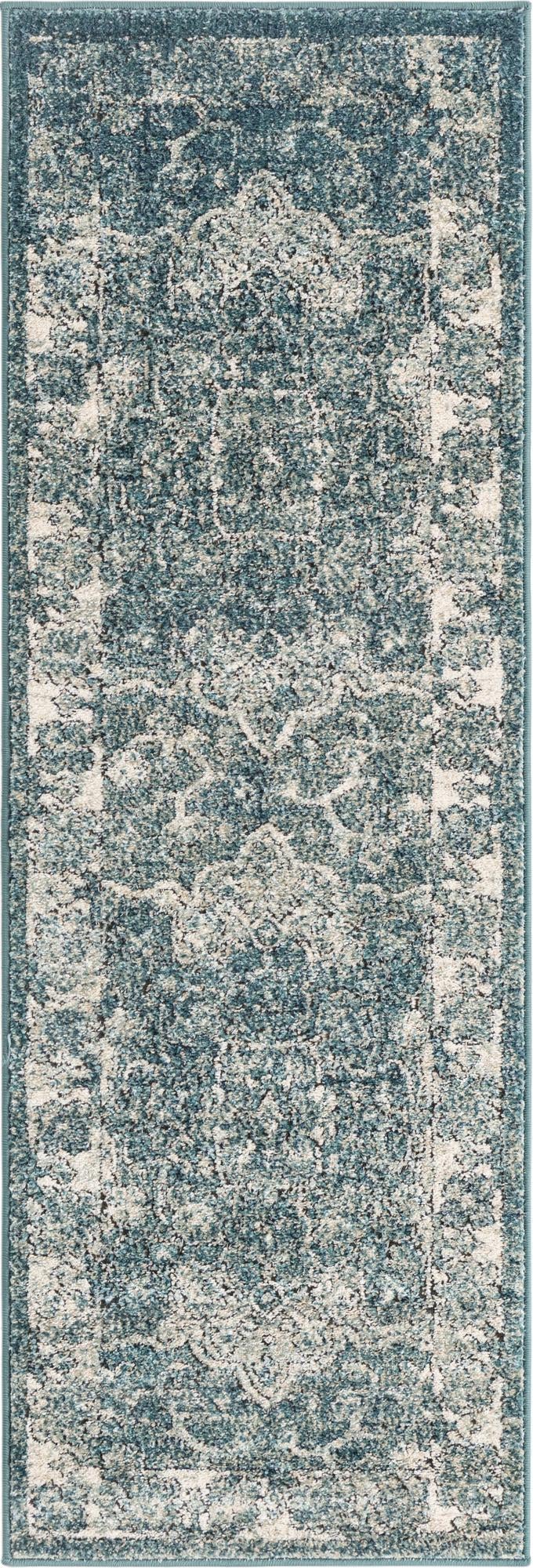 Savannah Soiree Collection Area Rug - Everglade (Blue) Runner Blue lifestyle 20