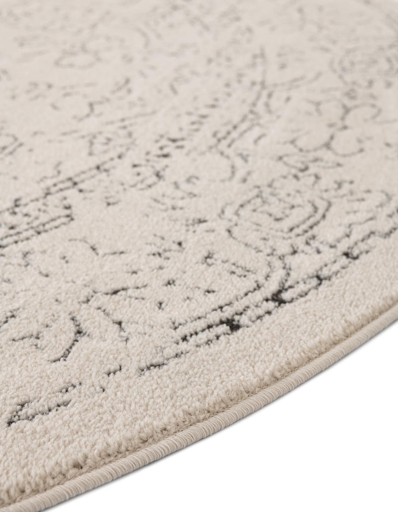 Savannah Soiree Collection Area Rug - Everglade (White) Round White lifestyle 39