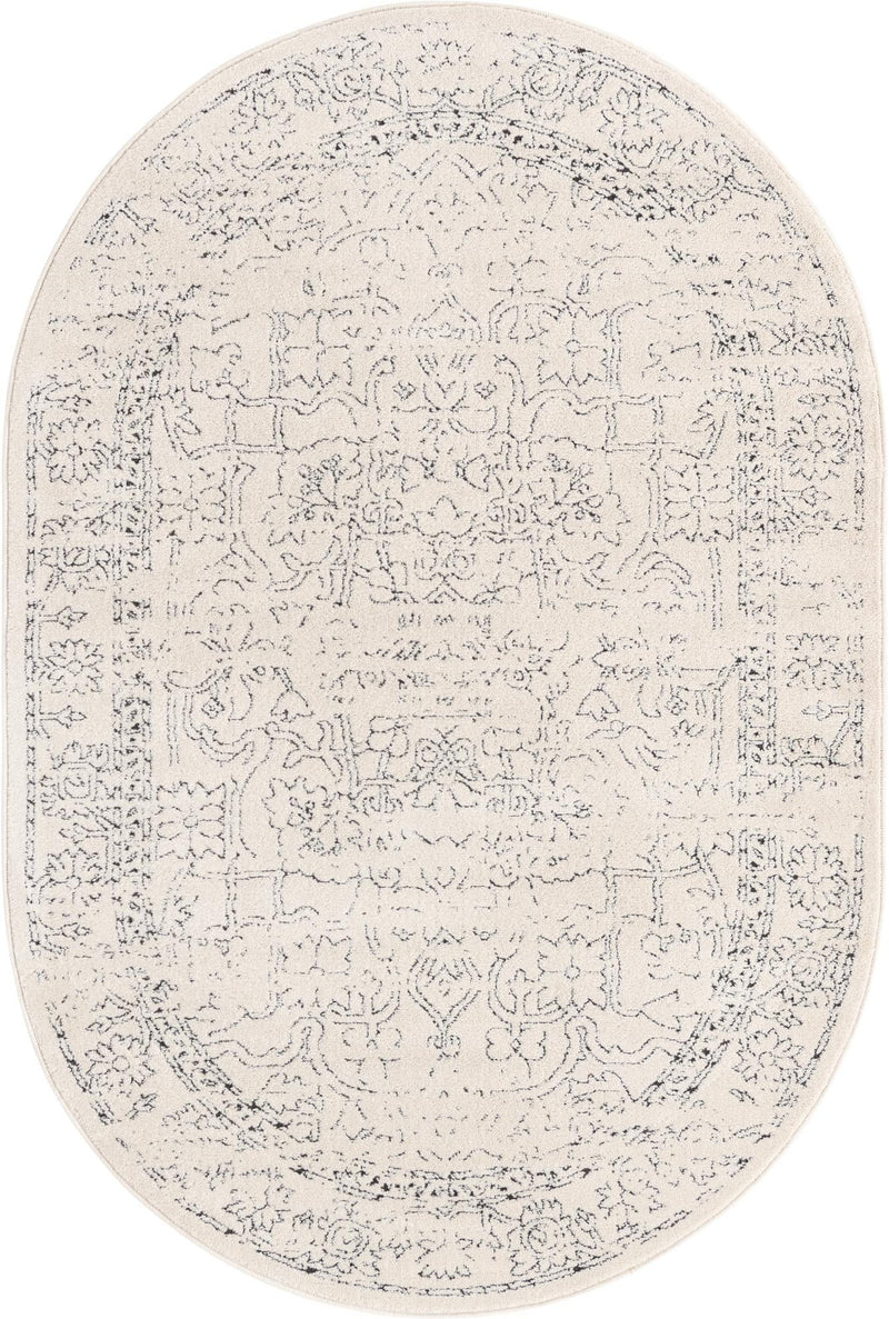 Savannah Soiree Collection Area Rug - Everglade (White) Oval White lifestyle 18