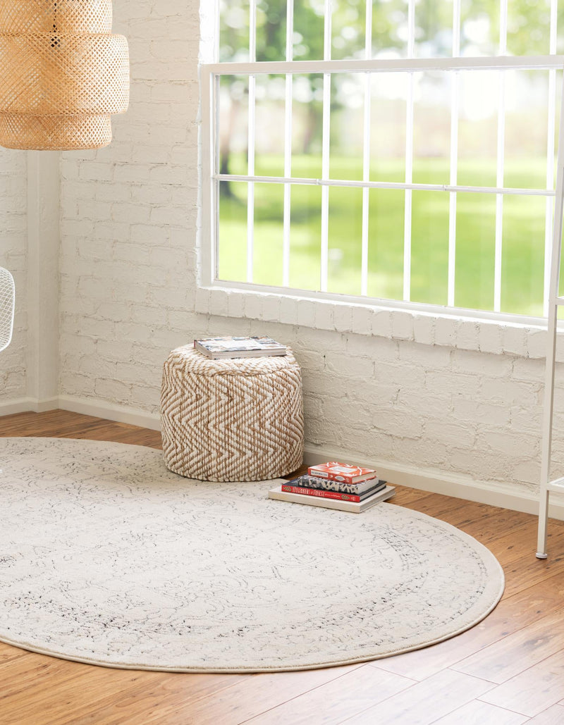 Savannah Soiree Collection Area Rug - Everglade (White) Oval White lifestyle 28