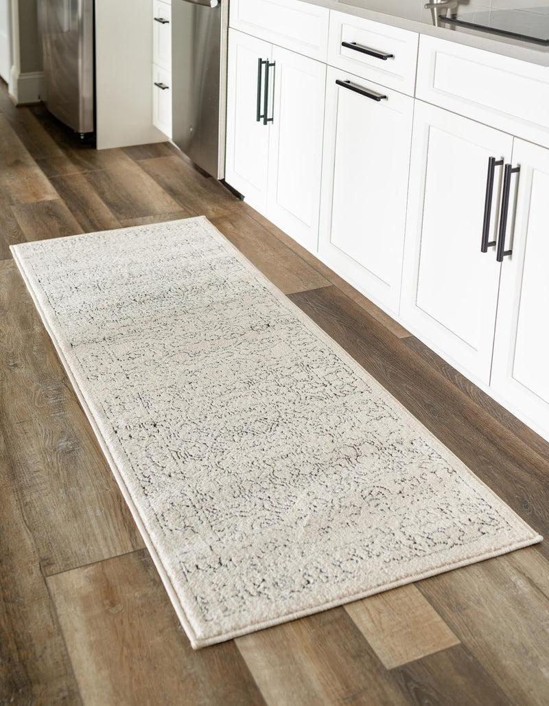 Savannah Soiree Collection Area Rug - Everglade (White) Runner White lifestyle 25