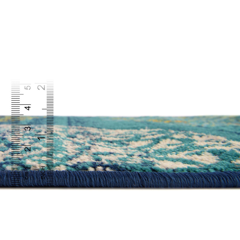 Oceanview Gardens Collection Area Rug - Marina Rectangle Navy Blue lifestyle 7