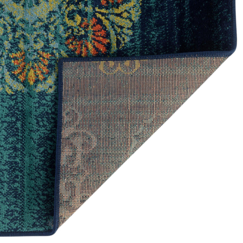 Oceanview Gardens Collection Area Rug - Marina Rectangle Navy Blue lifestyle 14