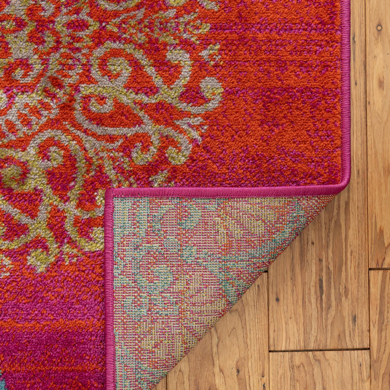 Oceanview Gardens Collection Area Rug - Marina Rectangle Rust Red lifestyle 17