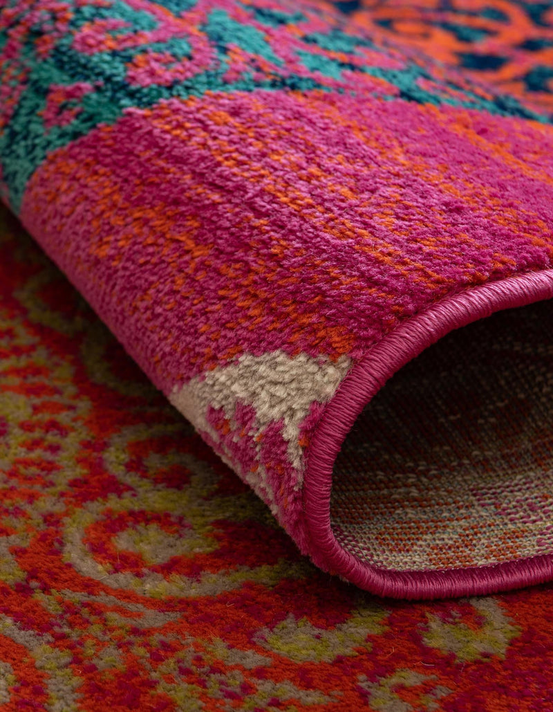 Oceanview Gardens Collection Area Rug - Marina Round Rust Red lifestyle 61