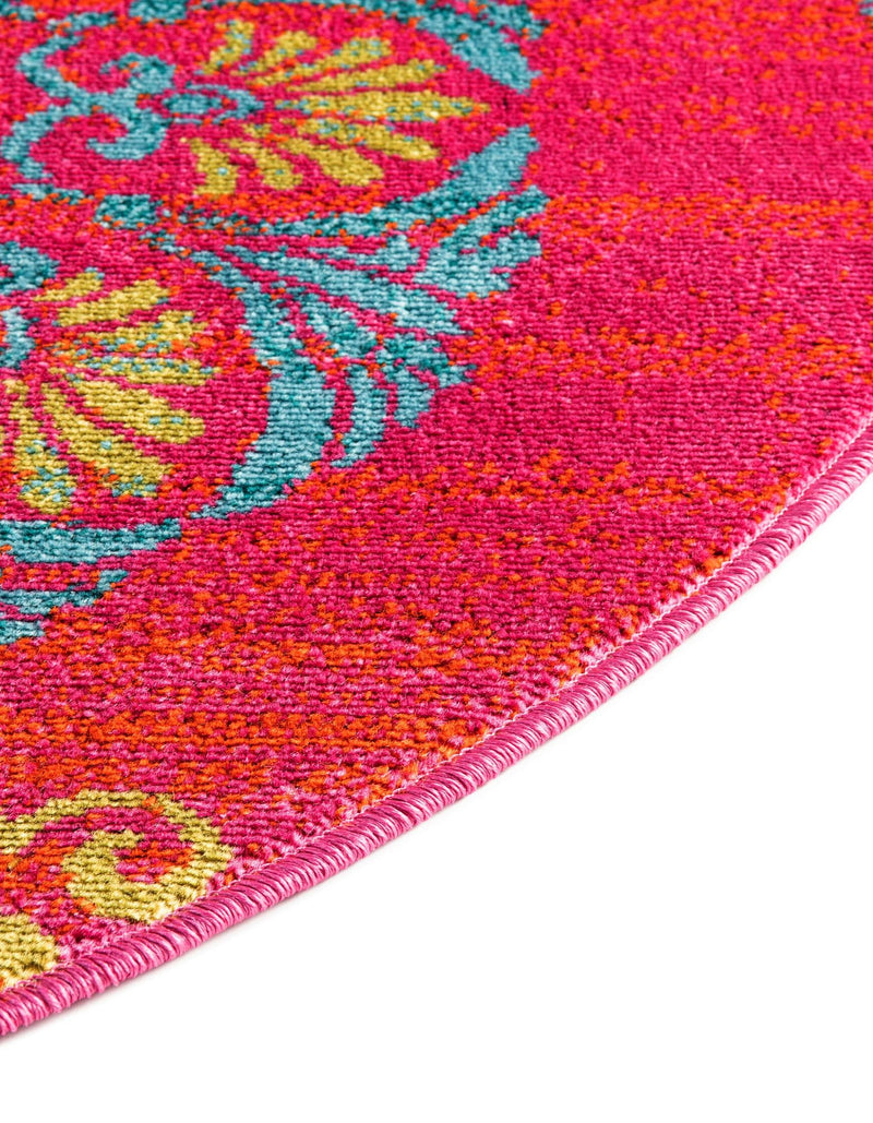 Oceanview Gardens Collection Area Rug - Marina Round Rust Red lifestyle 68