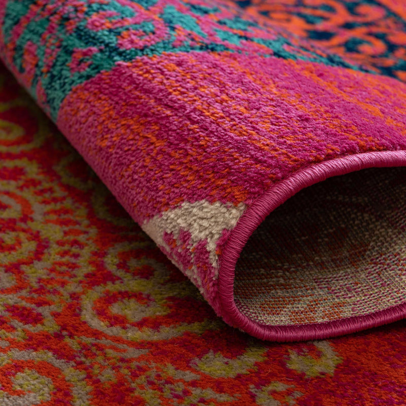 Oceanview Gardens Collection Area Rug - Marina Square Rust Red lifestyle 55