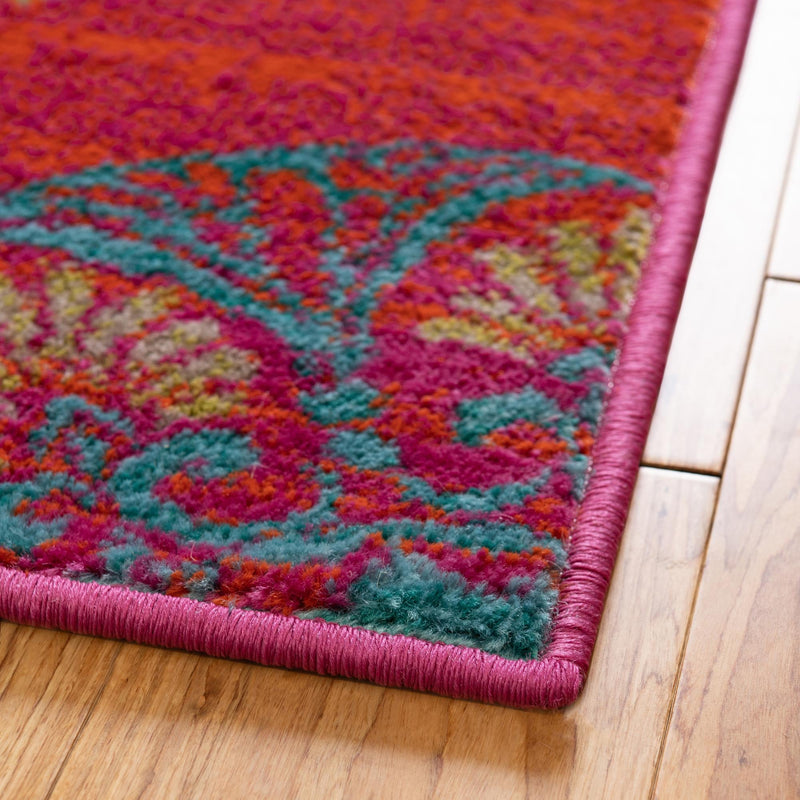 Oceanview Gardens Collection Area Rug - Marina Square Rust Red lifestyle 62