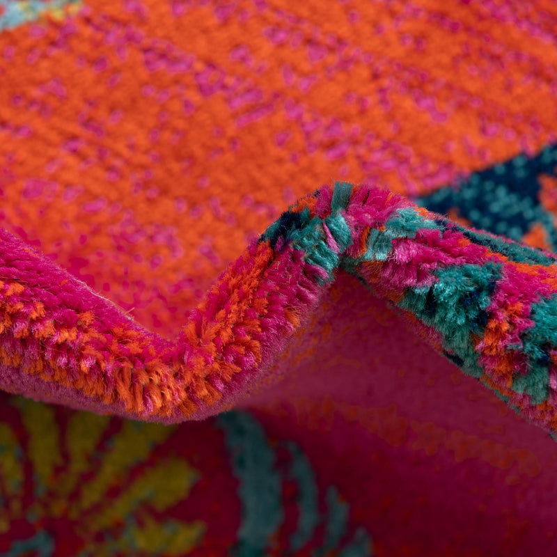Oceanview Gardens Collection Area Rug - Marina Square Rust Red lifestyle 69