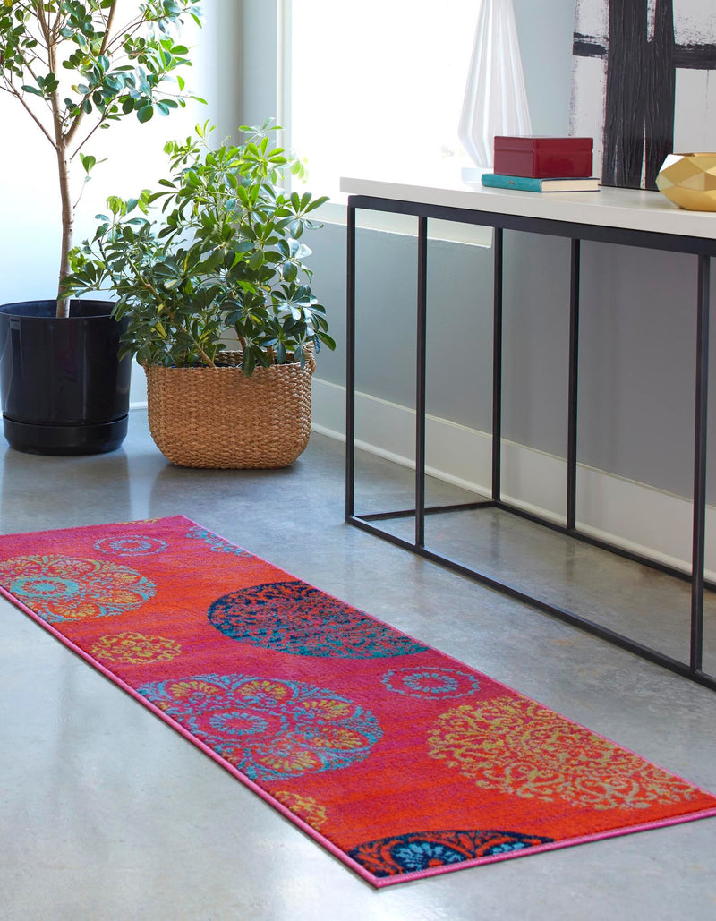 Oceanview Gardens Collection Area Rug - Marina Runner Rust Red lifestyle 42