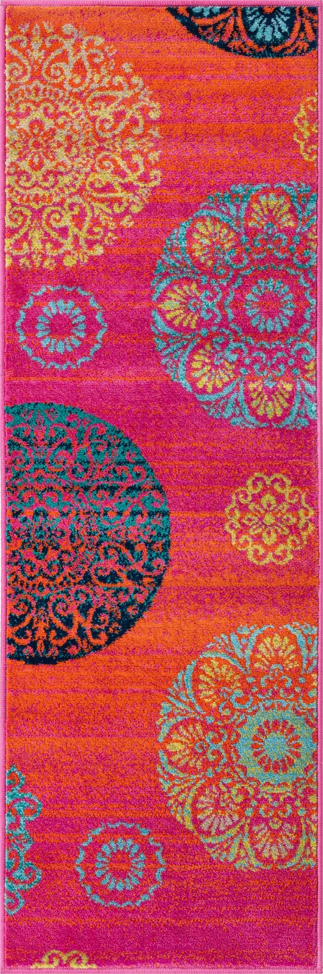 Oceanview Gardens Collection Area Rug - Marina Runner Rust Red lifestyle 28