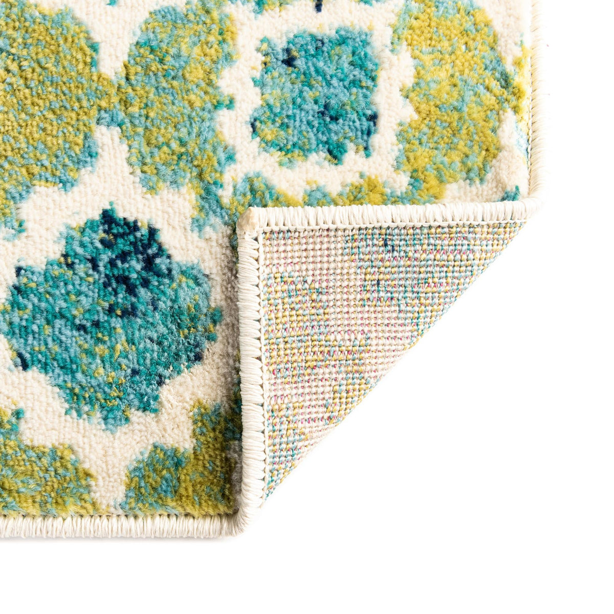 Oceanview Gardens Collection Area Rug - Cove Octagon Blue lifestyle 49