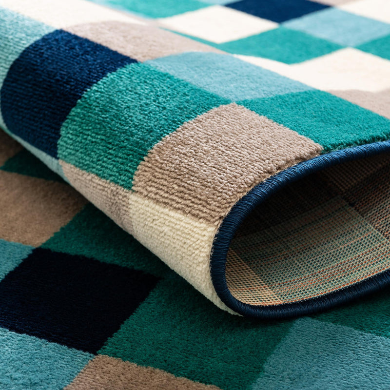 Oceanview Gardens Collection Area Rug - Harbor Rectangle Teal lifestyle 5