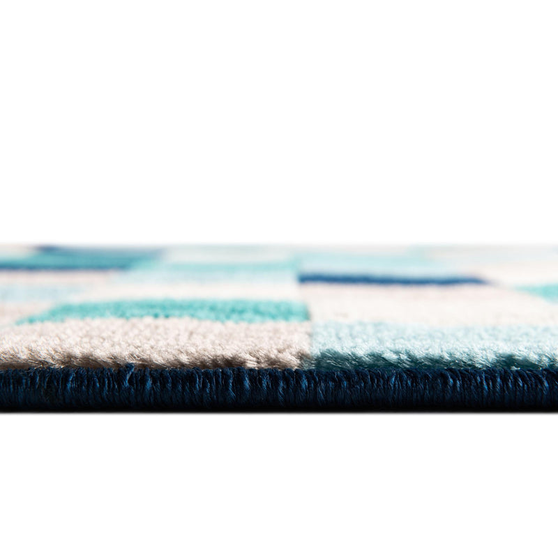 Oceanview Gardens Collection Area Rug - Harbor Round Teal lifestyle 49