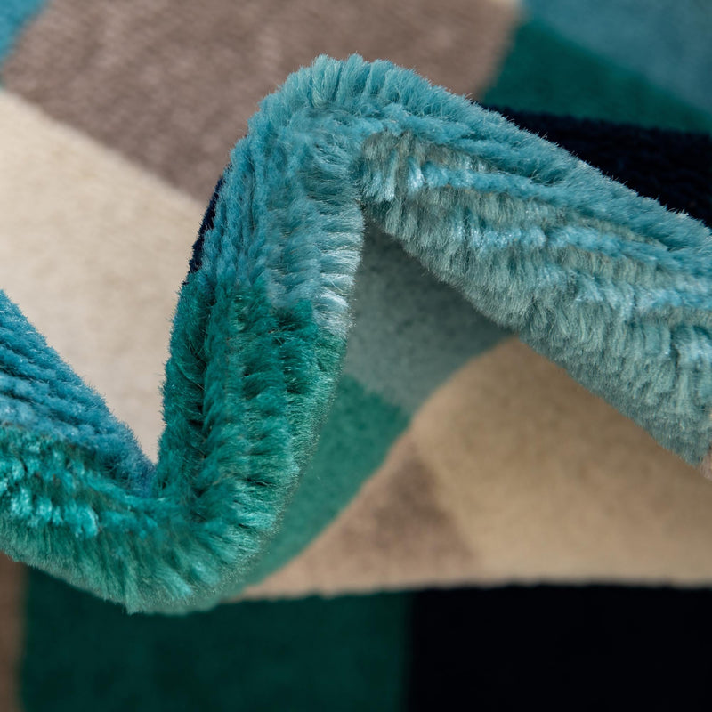 Oceanview Gardens Collection Area Rug - Harbor Round Teal lifestyle 63