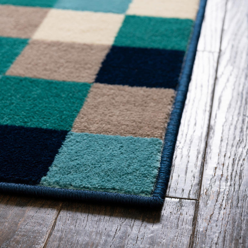 Oceanview Gardens Collection Area Rug - Harbor Square Teal lifestyle 64