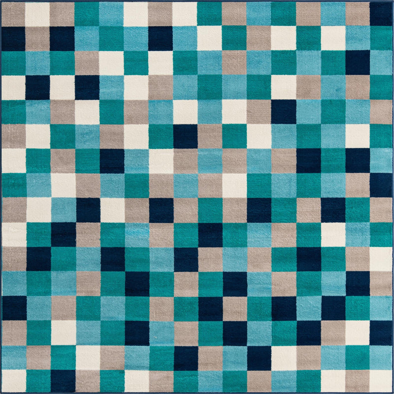 Oceanview Gardens Collection Area Rug - Harbor Square Teal lifestyle 10