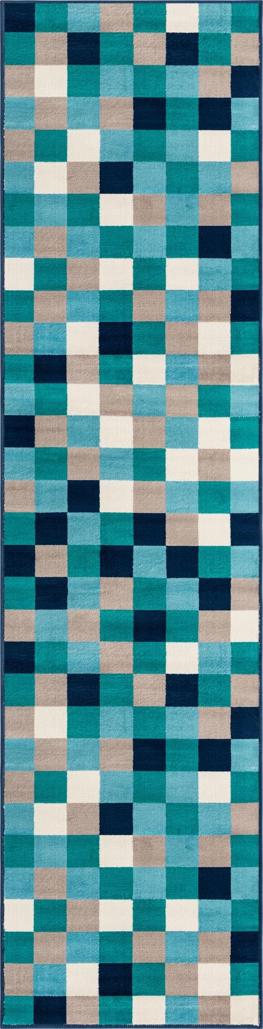 Oceanview Gardens Collection Area Rug - Harbor Runner Teal lifestyle 12