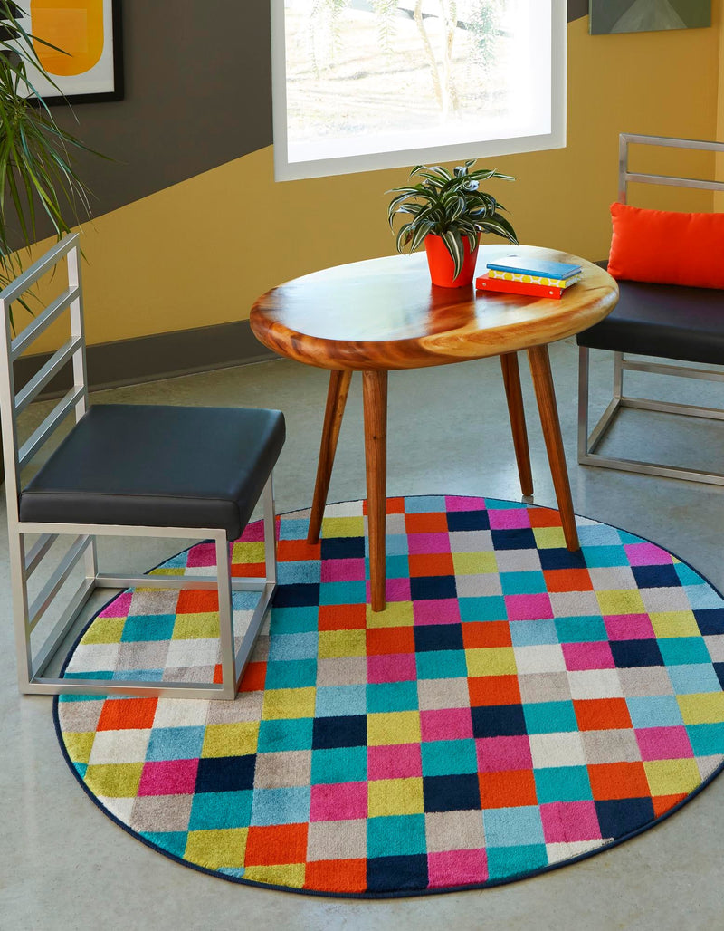 Oceanview Gardens Collection Area Rug - Harbor Round Multi lifestyle 20