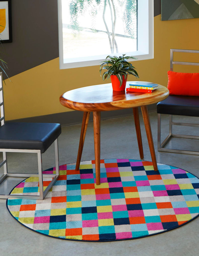 Oceanview Gardens Collection Area Rug - Harbor Round Multi lifestyle 27