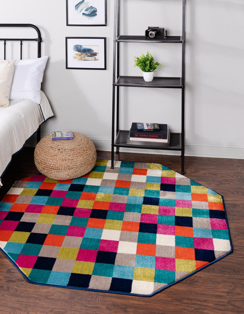 Oceanview Gardens Collection Area Rug - Harbor Octagon Multi lifestyle 27