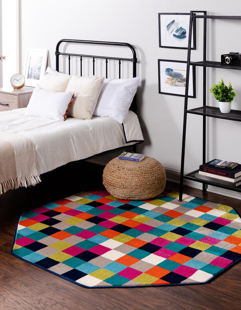 Oceanview Gardens Collection Area Rug - Harbor Octagon Multi lifestyle 37