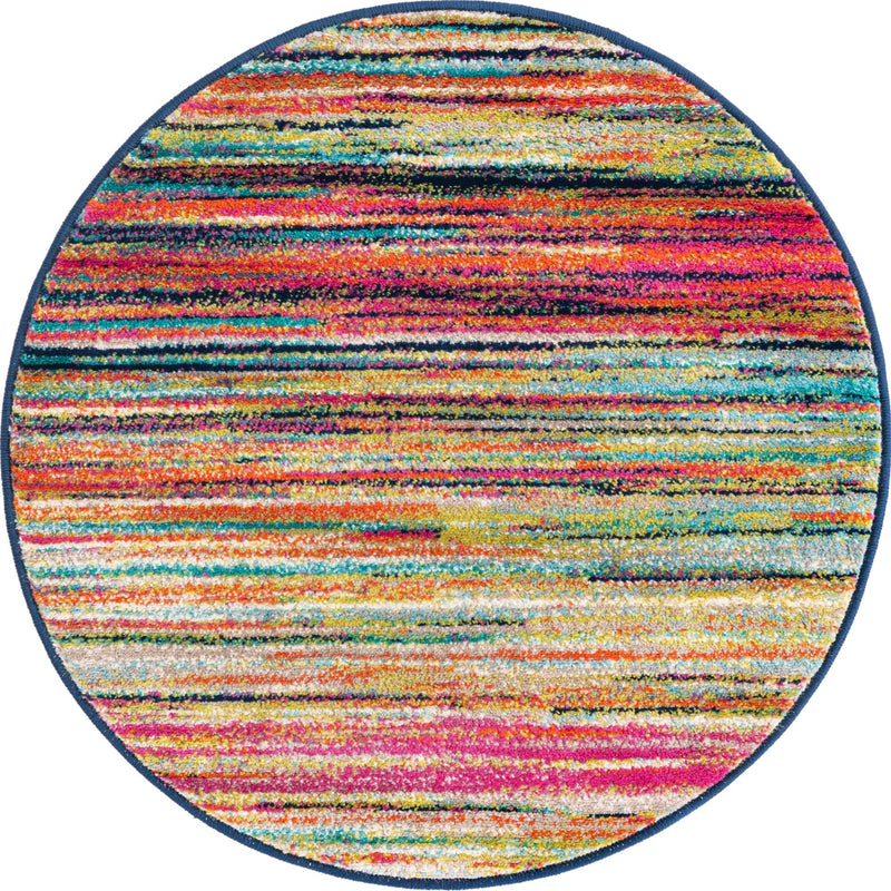 Oceanview Gardens Collection Area Rug - Reef Round Multi lifestyle 11