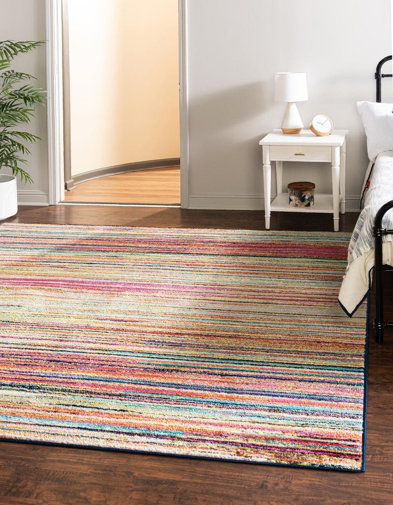Oceanview Gardens Collection Area Rug - Reef Square Multi lifestyle 17