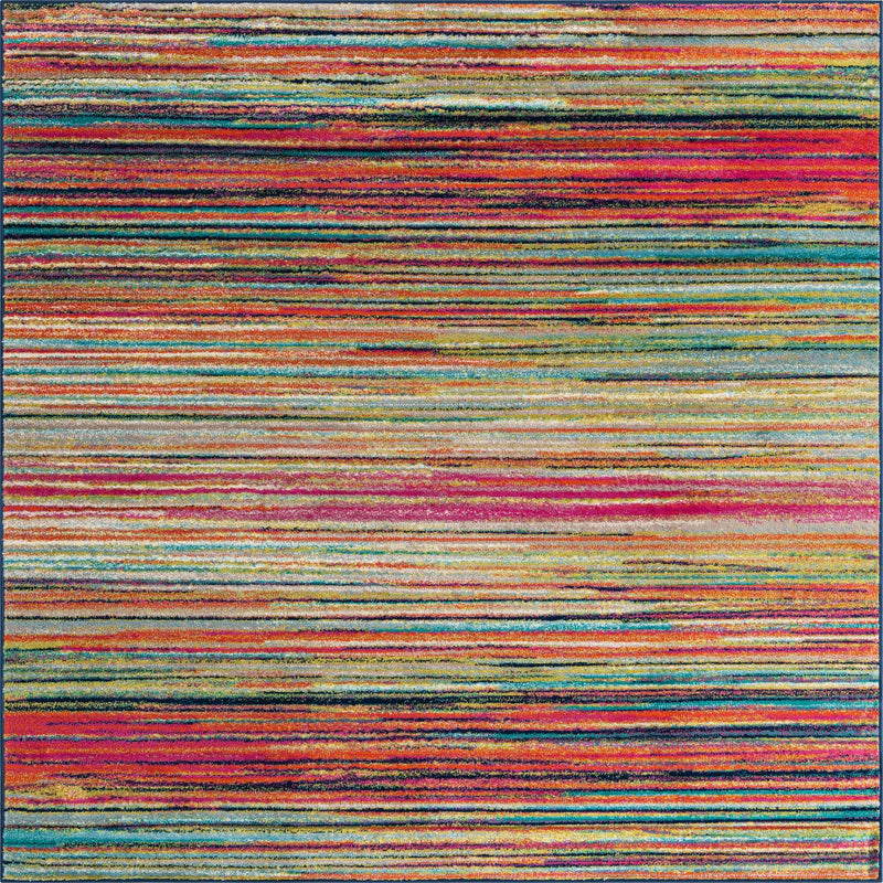Oceanview Gardens Collection Area Rug - Reef Square Multi lifestyle 12