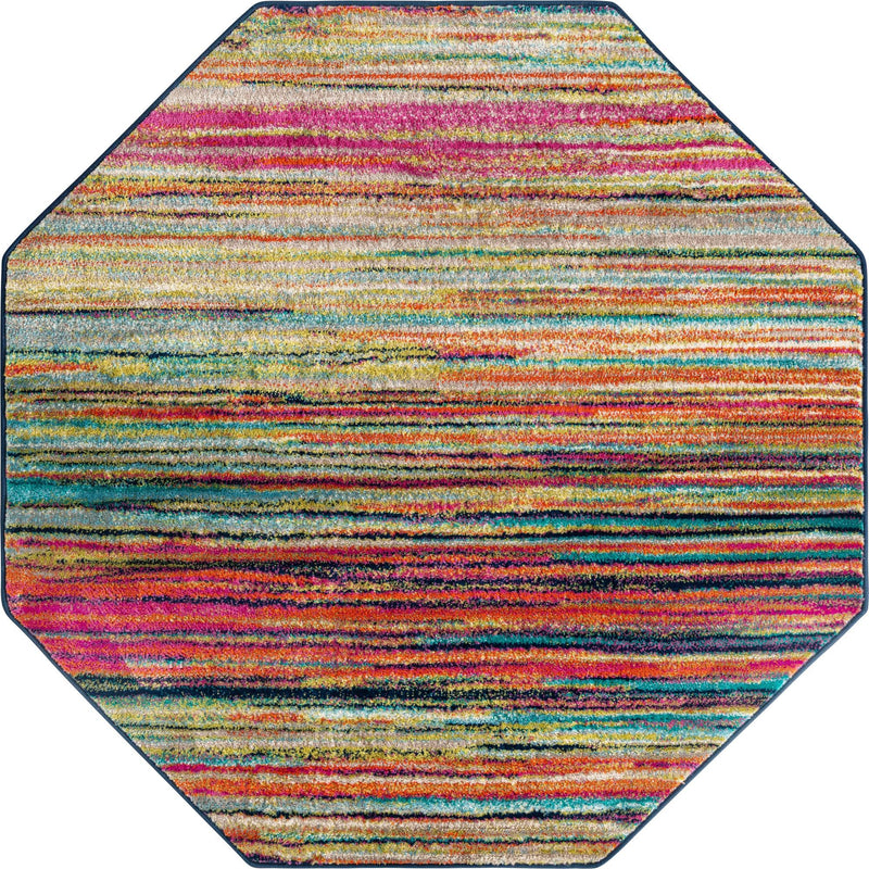 Oceanview Gardens Collection Area Rug - Reef Octagon Multi lifestyle 14