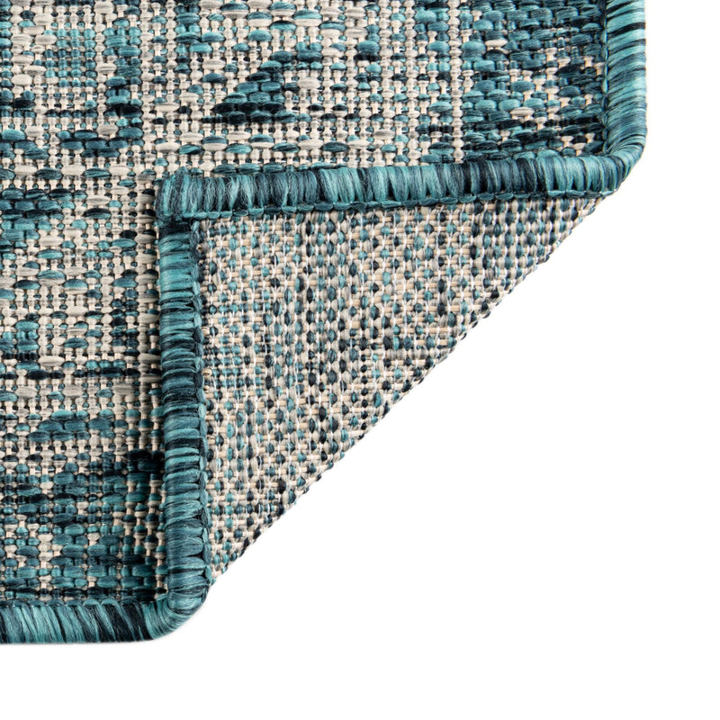 Tribal Terrace Treasures Collection Area Rug - Mayan Marina (Teal) Runner Teal lifestyle 7