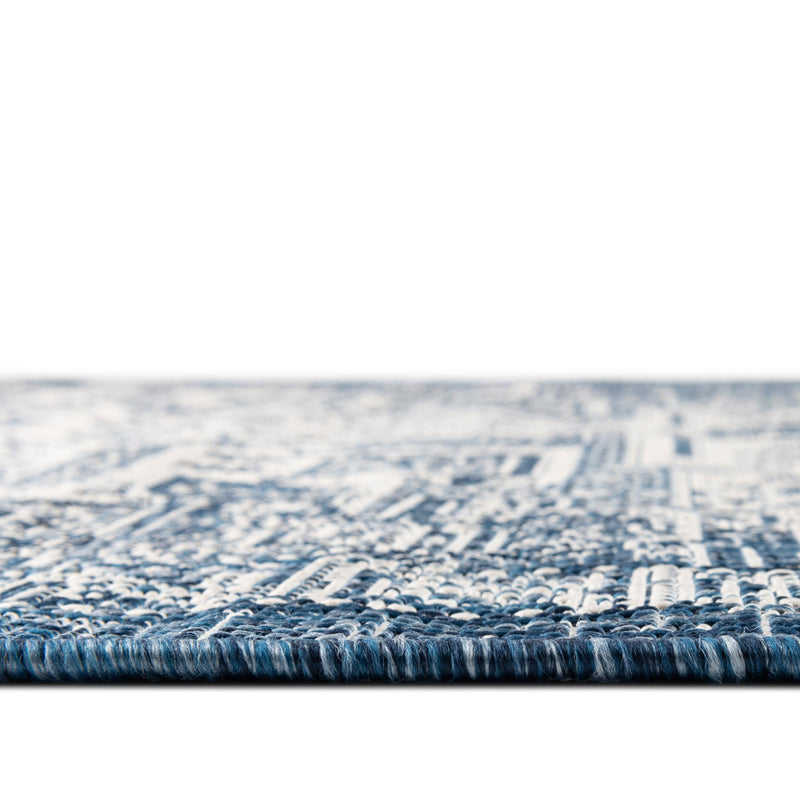 Tribal Terrace Treasures Collection Area Rug - Mayan Marina (Blue) Octagon Blue lifestyle 3