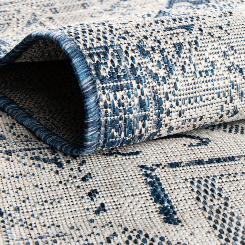 Tribal Terrace Treasures Collection Area Rug - Mayan Marina (Blue) Octagon Blue lifestyle 4