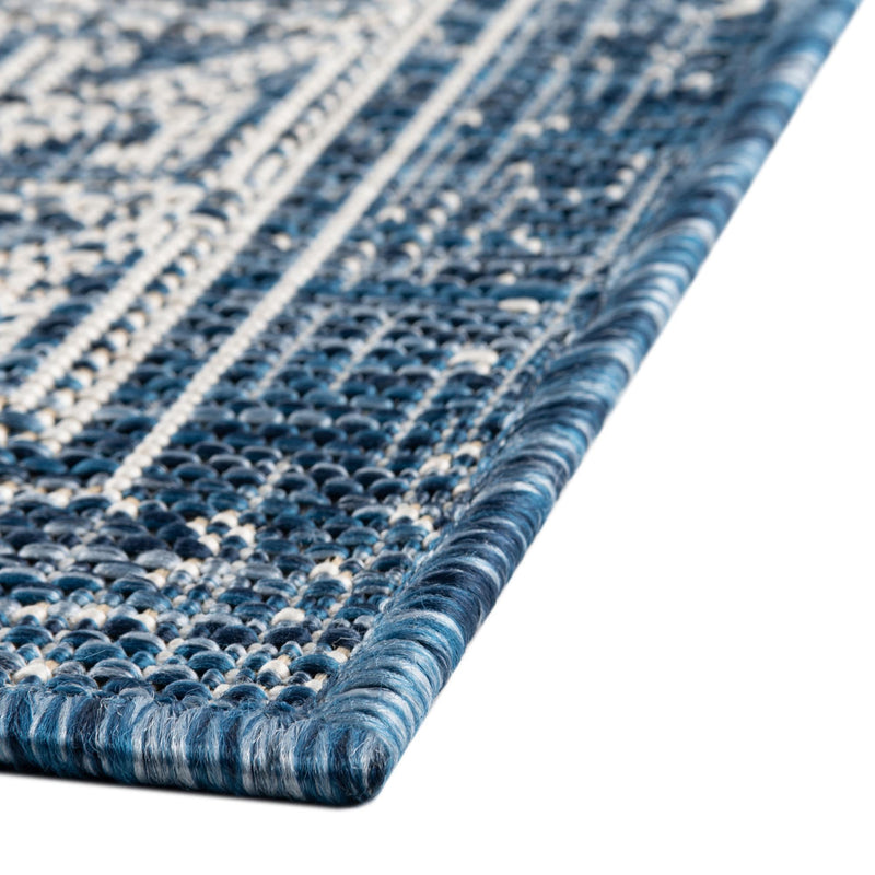 Tribal Terrace Treasures Collection Area Rug - Mayan Marina (Blue) Octagon Blue lifestyle 5