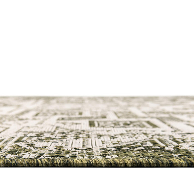 Tribal Terrace Treasures Collection Area Rug - Mayan Marina (Green) Oval Green lifestyle 3