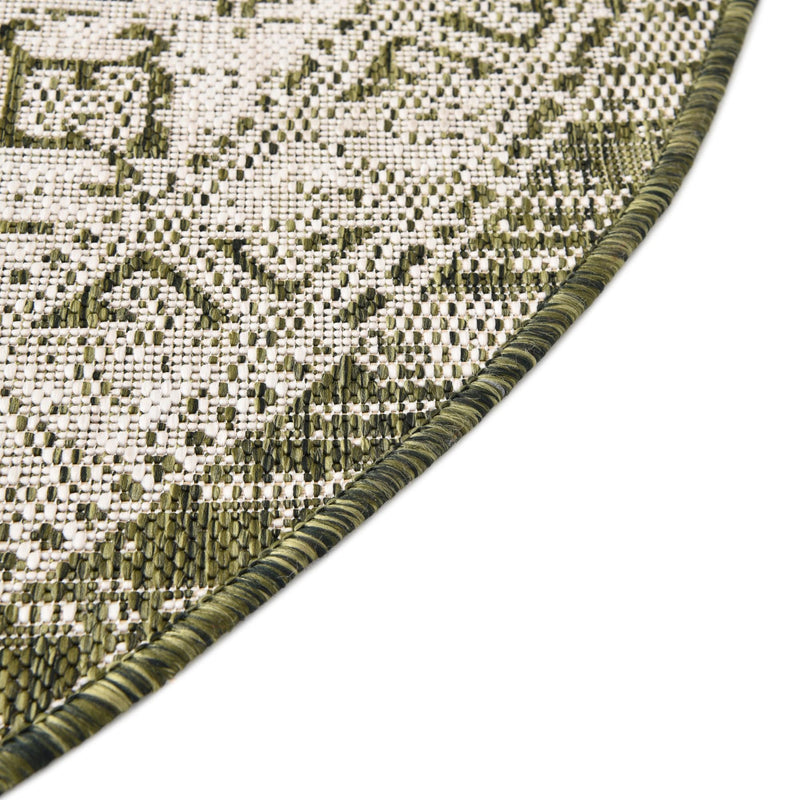 Tribal Terrace Treasures Collection Area Rug - Mayan Marina (Green) Oval Green lifestyle 5