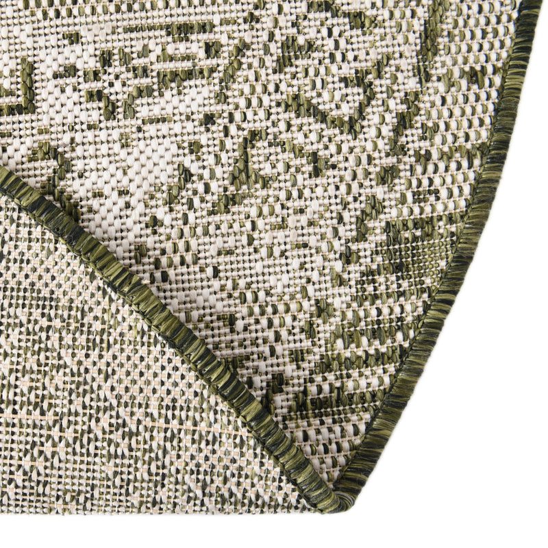 Tribal Terrace Treasures Collection Area Rug - Mayan Marina (Green) Oval Green lifestyle 7
