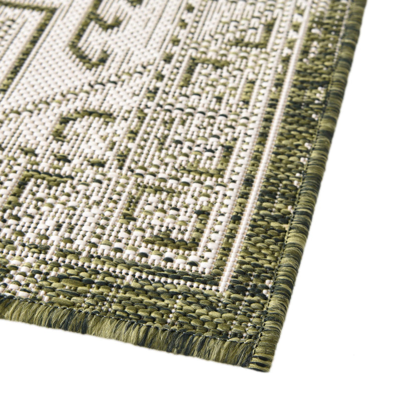Tribal Terrace Treasures Collection Area Rug - Mayan Marina (Green) Octagon Green lifestyle 5
