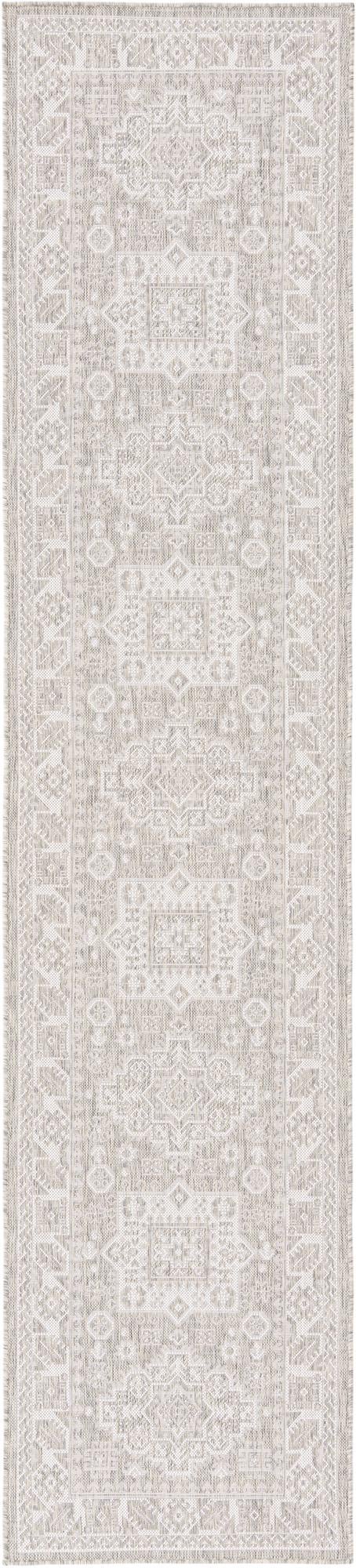 Tribal Terrace Treasures Collection Area Rug - Incan Isle (Light Gray) Runner Light Gray Main