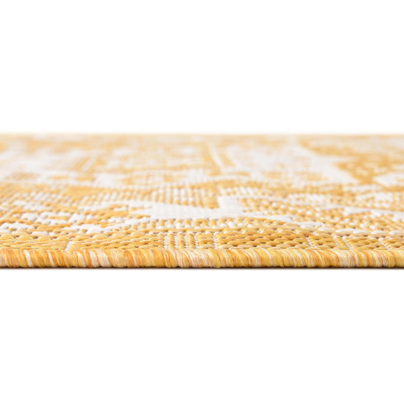 Tribal Terrace Treasures Collection Area Rug - Incan Isle (Yellow) Octagon Yellow lifestyle 3