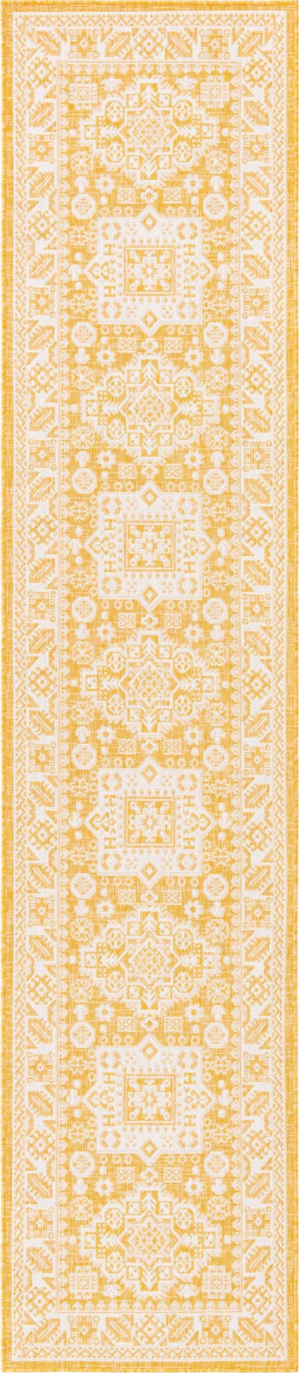 Tribal Terrace Treasures Collection Area Rug - Incan Isle (Yellow) Runner Yellow Main