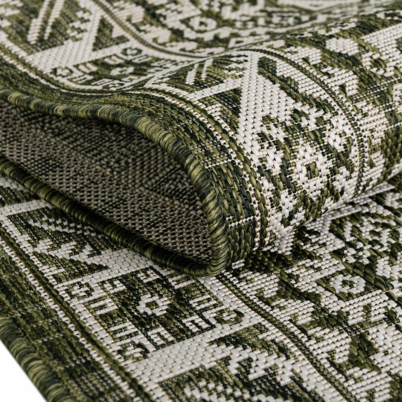 Tribal Terrace Treasures Collection Area Rug - Incan Isle (Green) Rectangle Green lifestyle 6