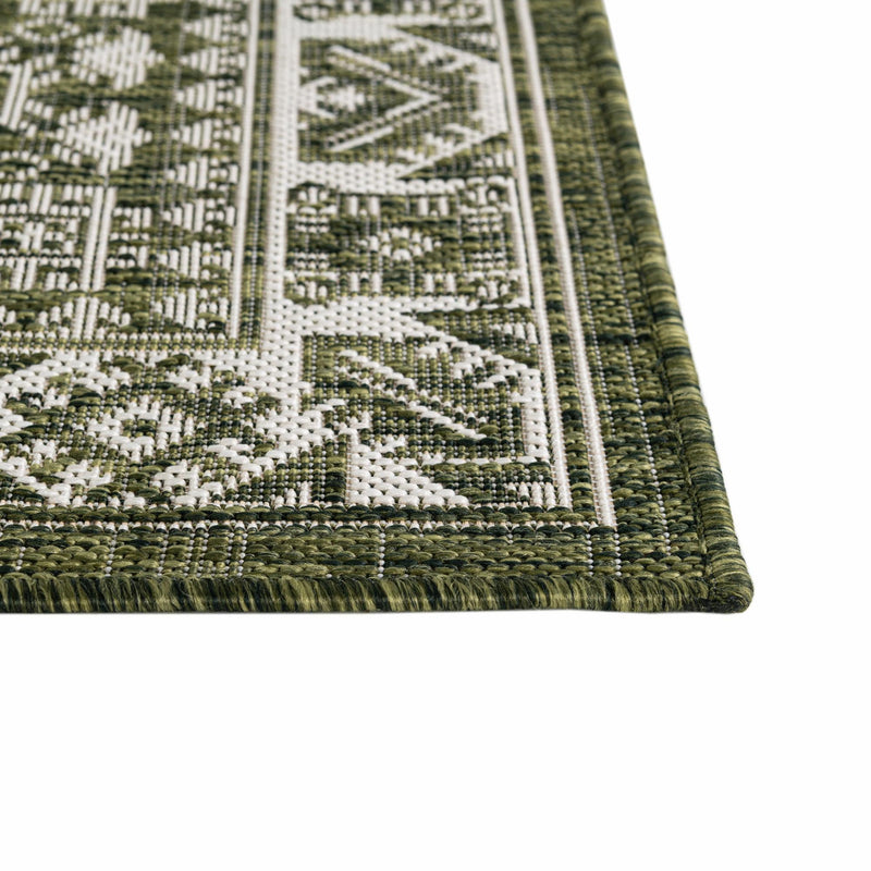 Tribal Terrace Treasures Collection Area Rug - Incan Isle (Green) Rectangle Green lifestyle 8